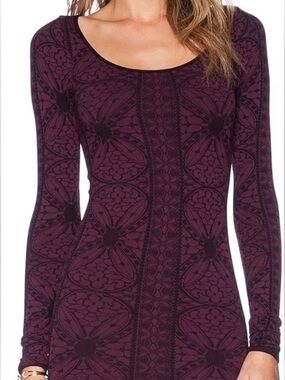 Free People Intimately Free Deep Plum Bodycon Minidress
